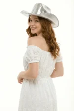 Glitter disco cowboy hat designed for concerts and night events