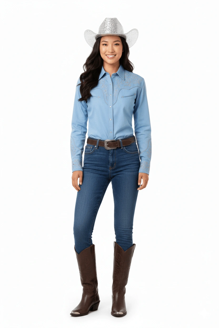 Electric Sunset Wrangler disco cowboy hat with vibrant glow and classic western crown