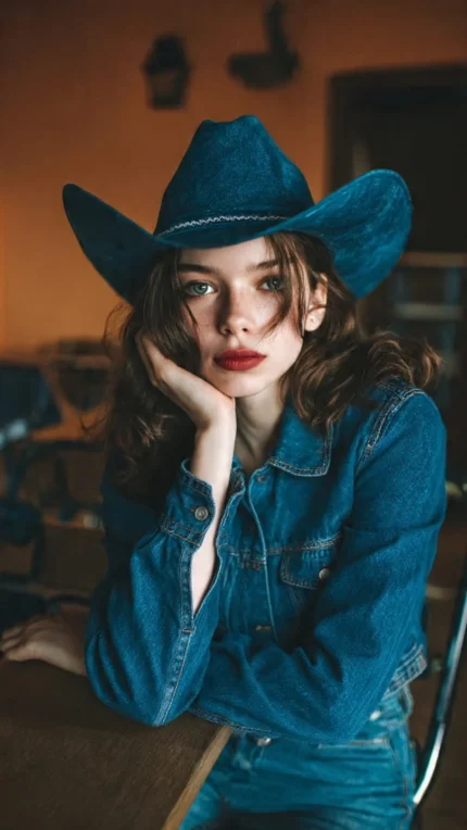 Denim Cowboy Hat
